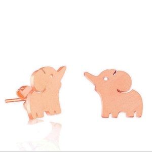 ☀️ Rose Gold Elephant Stud Earrings